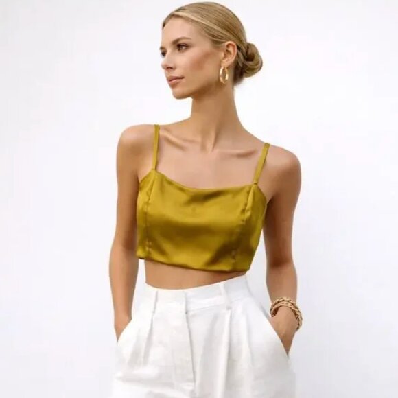 House of Harlow 1960 Tops - House of Harlow Satin Crop Top, Size XS